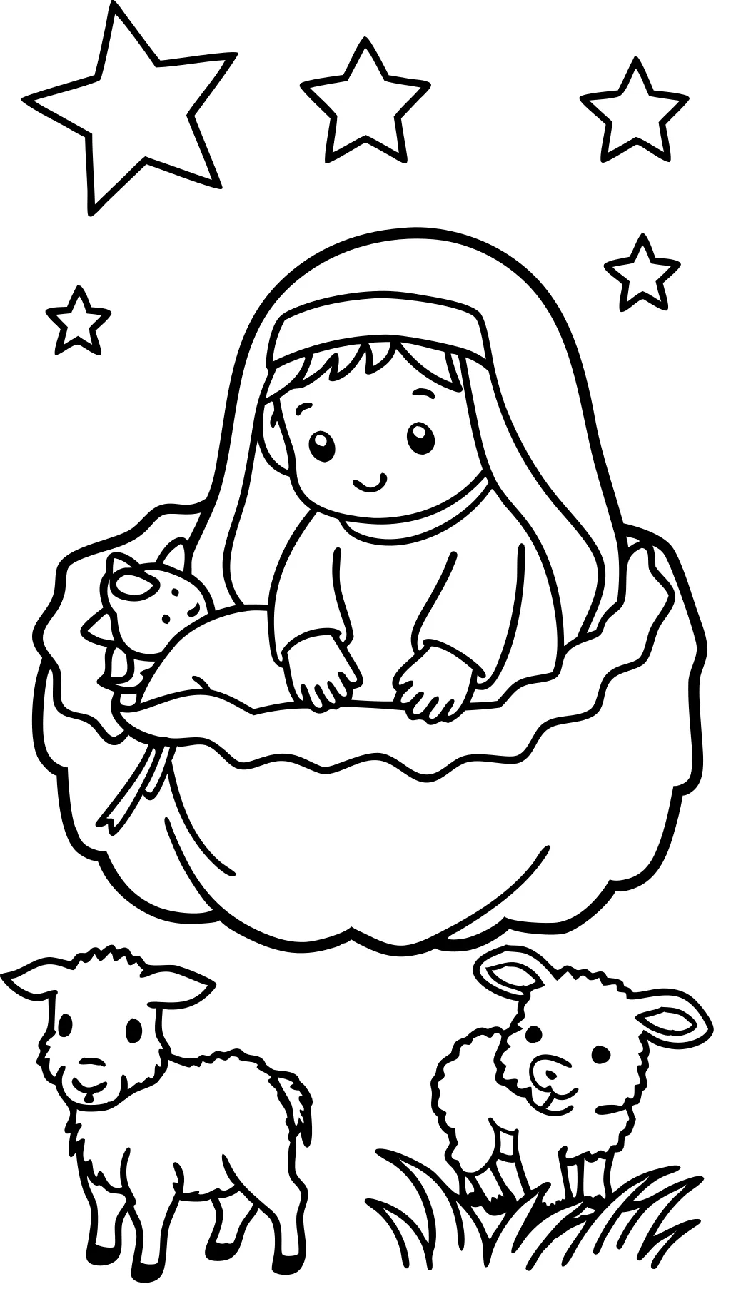 coloriage de bébé Jésus